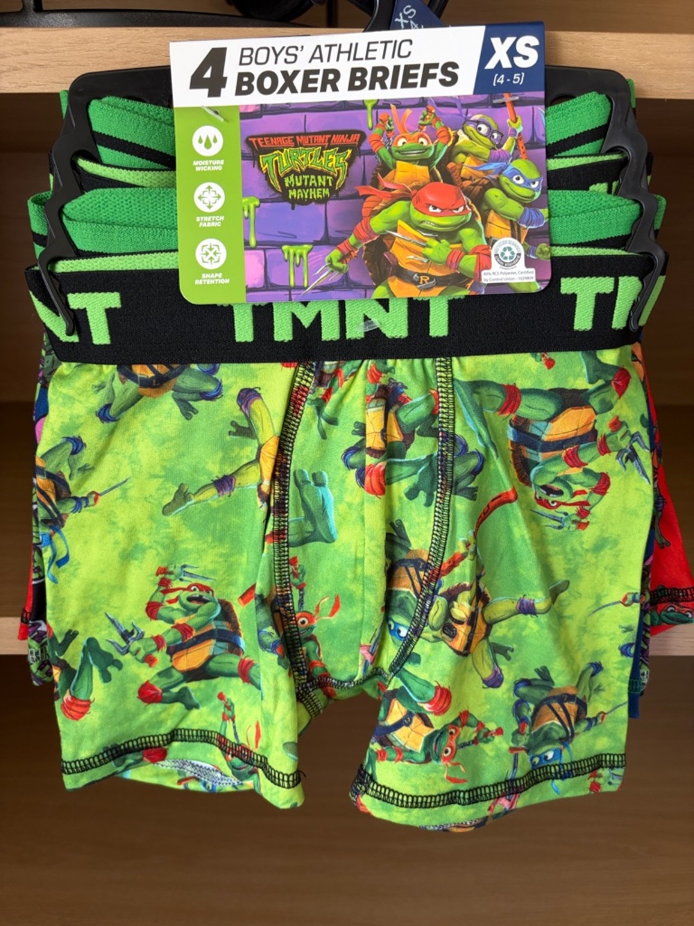 ✨2/$18✨NWT•4-Pk Boys Athletic Boxer Briefs Teenage Mutant Ninja Turtles XS (4/5)